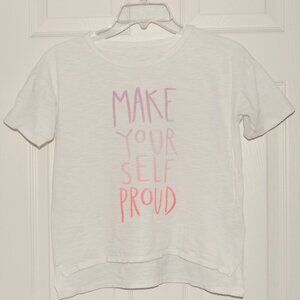 Old Navy Girls Size L (Age: 10-12) White Short Sleeve Cotton T-Shirt